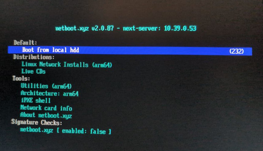 Netboot.xyz Menu
