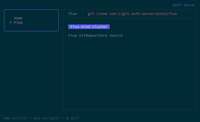 SSH TUI View of the Flux Repo README we just added to the repo